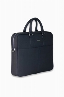 Guard Navy Blue Genuine Leather Briefcase With Laptop Entry 100345640