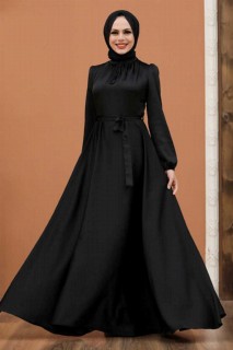 Evening & Party Dresses - Black Hijab Evening Dress 100334745 - Turkey