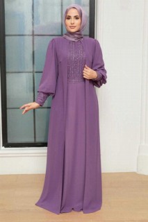 Wedding & Evening - Robe de soirée lila hijab 100341246 - Turkey