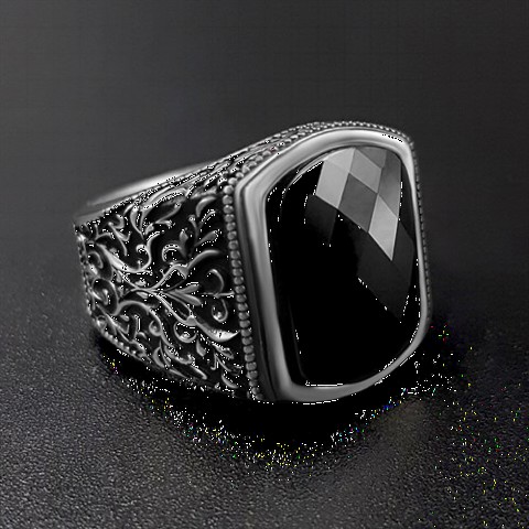 Zircon Stone Motif Silver Ring 100350293