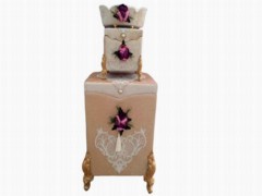 Dowry Bed Sets - Calvina Velvet Lace Couvre-lit double Crème 100330212 - Turkey