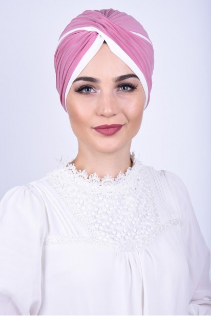 Woman Bonnet & Turban - Bicolore Vera Bone Rose Poudre - Turkey