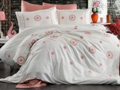 Ayla Cotton Satin Embroidered Double Duvet Cover Set 100344843