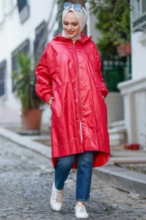 Coat - Red Hijab Raincoat 100335395 - Turkey