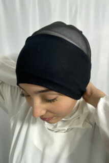 Bonnet With Tie - Bonnet à Nouer Simple Noir - Turkey
