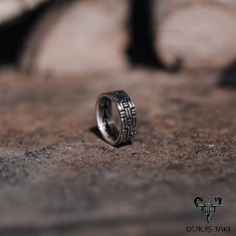 Knitted Model Silver Wedding Ring 100347713