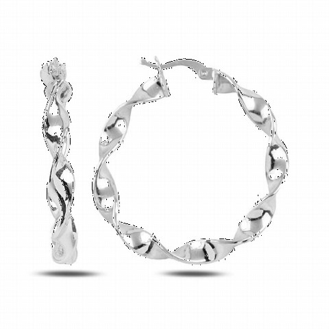 Jewelry & Watches - Twirl Model Ring Women's Silver Earrings Silver 100346597 - Turkey