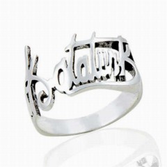 Kemal Atatürk Written Silver Men's Ring 100348394