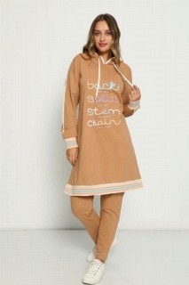Pajamas - Women's Embroidery Detailed Hooded Tracksuit Set 100325544 - Turkey