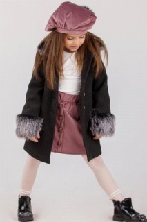 Girl Black Coat Velvet Skirt Suit 100351623