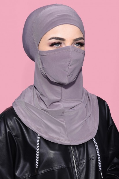 Woman Bonnet & Hijab - Masked Sport Hijab Mink 100285376 - Turkey