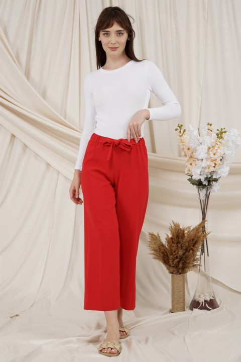 Pants - Women's Wide Leg Fabric Trousers 100342638 - Turkey