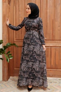 Woman - Black Hijab Dress 100332765 - Turkey