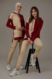 Woman Clothing - Zweifarbiges Trainingsanzug-Set für Damen 100325929 - Turkey