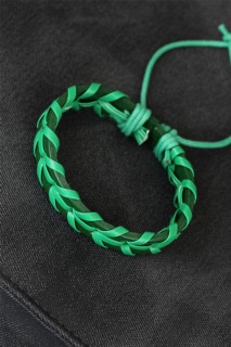 Others - Green Color Leather Men's Bracelet 100318748 - Turkey