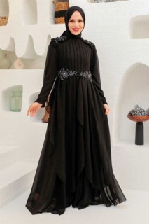Wedding & Evening - Robe de soirée hijab noire 100340075 - Turkey