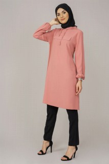 Woman Clothing - Women's Hooded Tunic 100325491 - Turkey