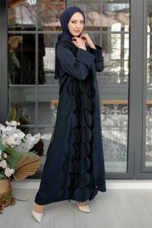 Daily Dress - Navy Blue Hijab Turkish Abaya 100339645 - Turkey