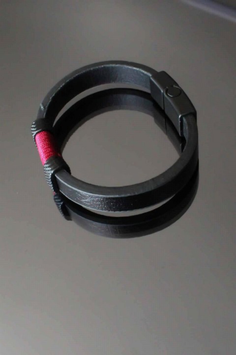 Bracelet - Magnetic Leather Men's Bracelet 100327481 - Turkey