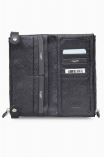 Black Double Zippered Leather Women's Wallet With Phone Compartment 100346219