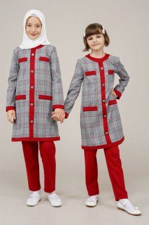 Cloth set - Junior Check Patterned Top and Bottom Set 100325668 - Turkey