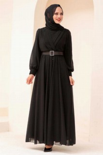 Evening & Party Dresses - Black Hijab Evening Dress 100338257 - Turkey