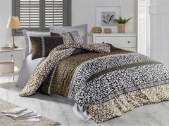 Dowry set - Leopard 100% Cotton Double Duvet Cover Set Brown 100259709 - Turkey