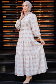 Daily Dress - فستان حجاب وردي غامق بلون السلمون الداكن 100344966 - Turkey