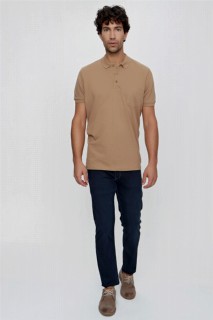 Men's Safari Basic Plain 100% Cotton Battal Wide Cut Short Sleeved Polo Neck T-Shirt 100350930