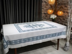 Rectangle Table Cover - Suna Rectangle Printed Table Cloth Petrol 100330745 - Turkey