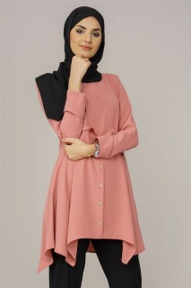 Woman Clothing - تونيك نسائي مزين بأزرار 100325497 - Turkey