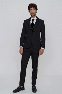Men Clothing - Men's Black Korean Imported Collar Tuxedo 100351000 - Turkey