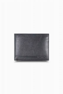Wallet - Black Leather Men's Wallet With Coin Compartment 100345315 - Turkey