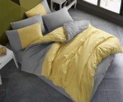 Bedding - طقم غطاء لحاف مزدوج من الألماس أصفر أنثراسايت 100331229 - Turkey