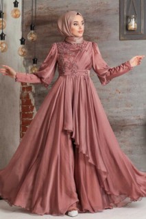 Evening & Party Dresses - Terrakotta Hijab Abendkleid 100336295 - Turkey