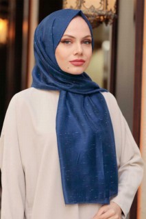 Other Shawls - Navy Blue Hijab Shawl 100339482 - Turkey