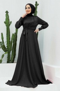 Evening & Party Dresses - Black Hijab Evening Dress 100299768 - Turkey