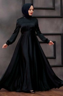 Evening & Party Dresses - Black Hijab Evening Dress 100337724 - Turkey