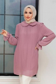 Tunic - Powder Pink Hijab Tunic 100341434 - Turkey