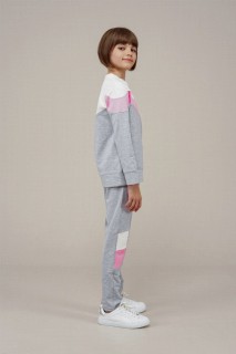 Young Girl Stripe Detailed Tracksuit Set 100352511