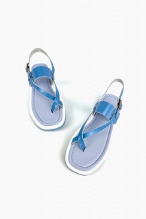 Virginia Baby Blue Leather Sandals 100344392