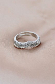 Rings - Silver Color Metal Crown Model Mini Zircon Stone Adjustable Ring 100319388 - Turkey