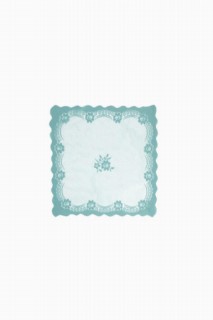 Knitted Board Patterned 6 Piece Napkin Delicate Turquoise 100259314