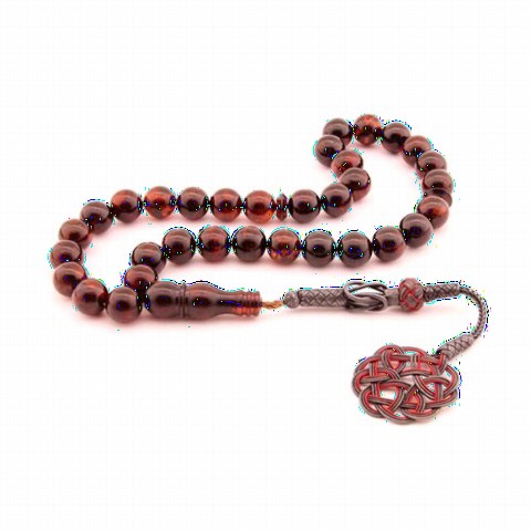 Rosary - مسبحة من قزاز بشراشيب كهرمان أحمر اللون 100349535 - Turkey