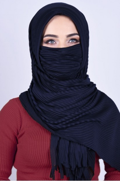 Woman Hijab & Scarf - Masked Shawl Navy 100285349 - Turkey