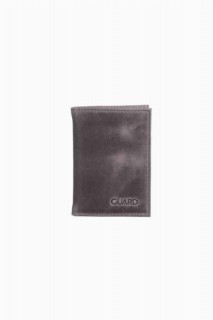 Wallet - Guard Genuine Leather Transparent Antique Gray Card Holder 100346057 - Turkey