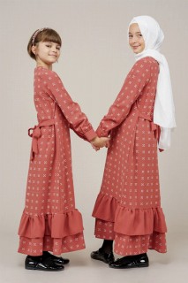 Daily Dress - Young Girl Pleat Detailed All-Down Dress 100352556 - Turkey