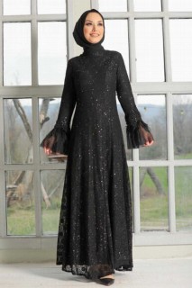 Wedding & Evening - Black Hijab Evening Dress 100335647 - Turkey