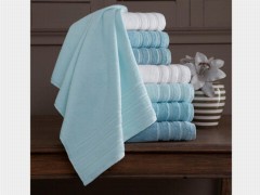 Bathroom - Rainbow Bath Towel 70x140 Cm Set of 4 Blue 100259682 - Turkey