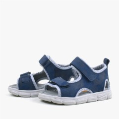 Wisps Genuine Leather Navy Blue Camouflage Baby Sandals 100352447
